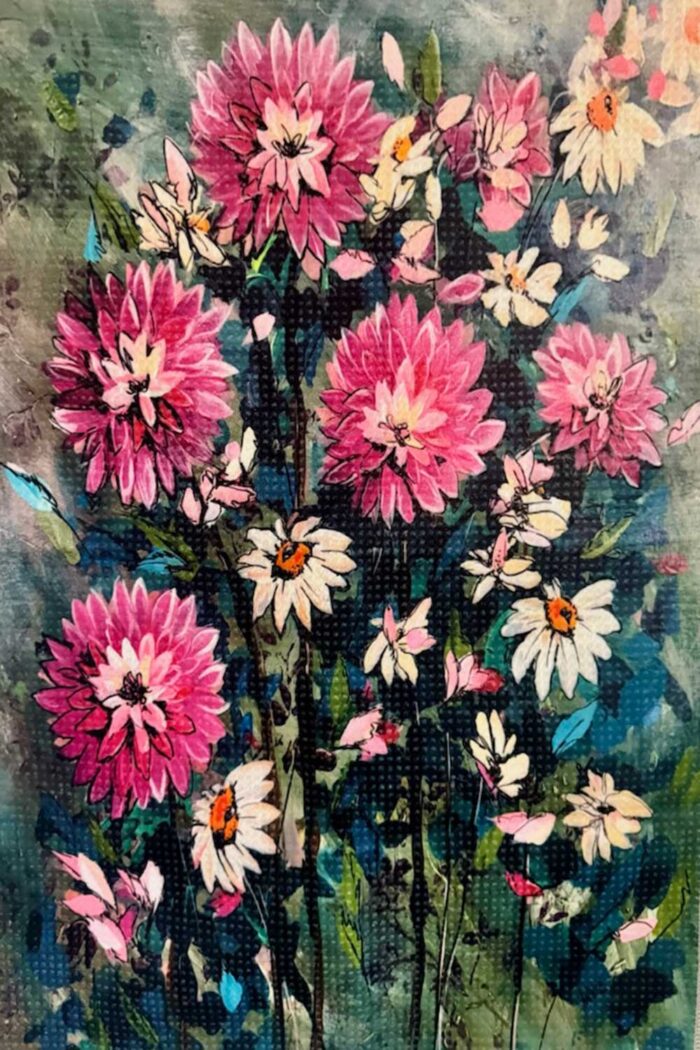 Tea Towel Dahlias & Daisies