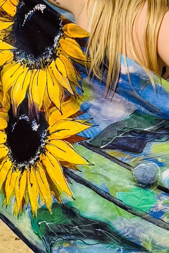 Beach Towel Summer Sun Flowers - Image 2