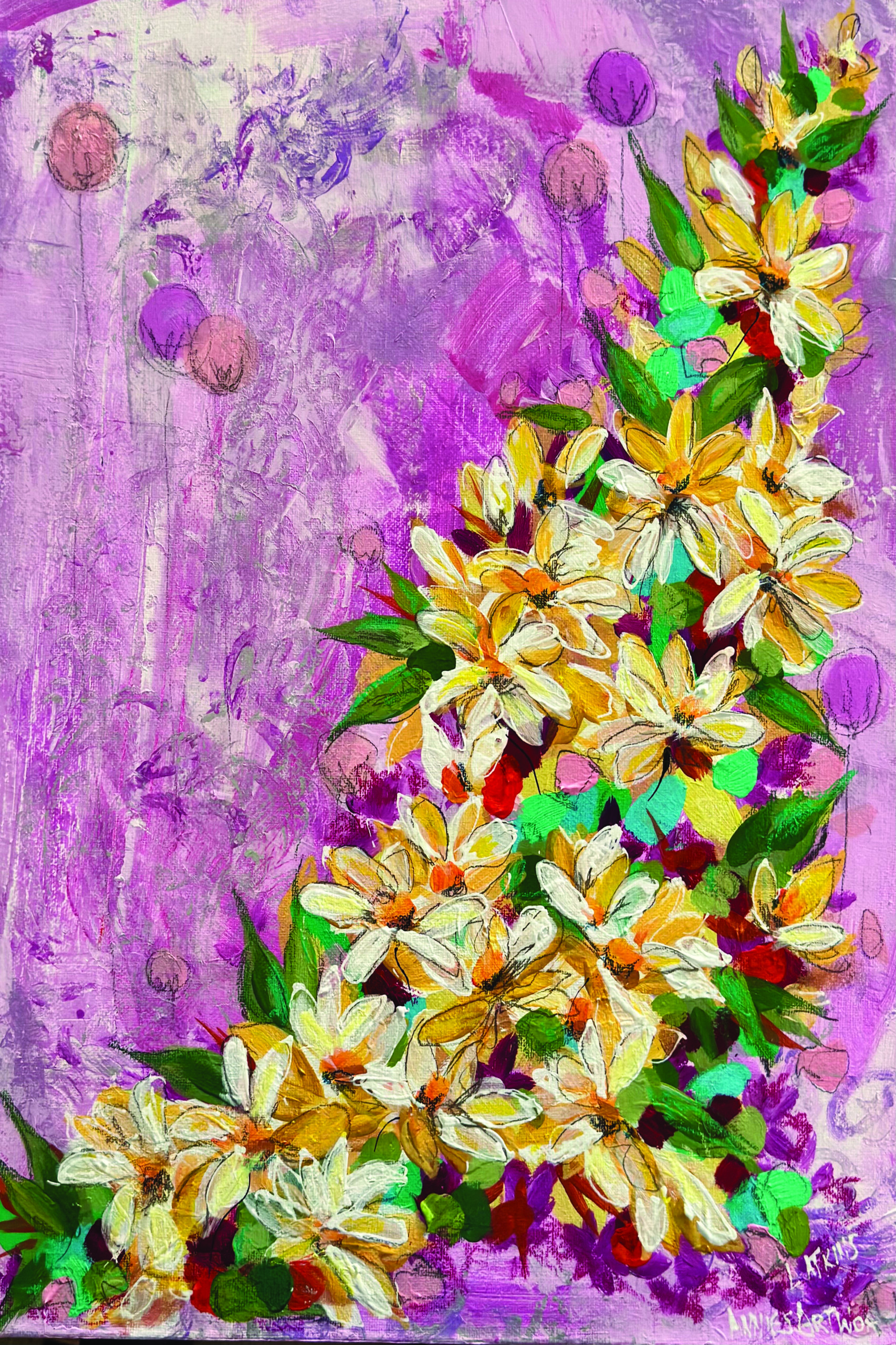 Petals In Bloom Tea Towel