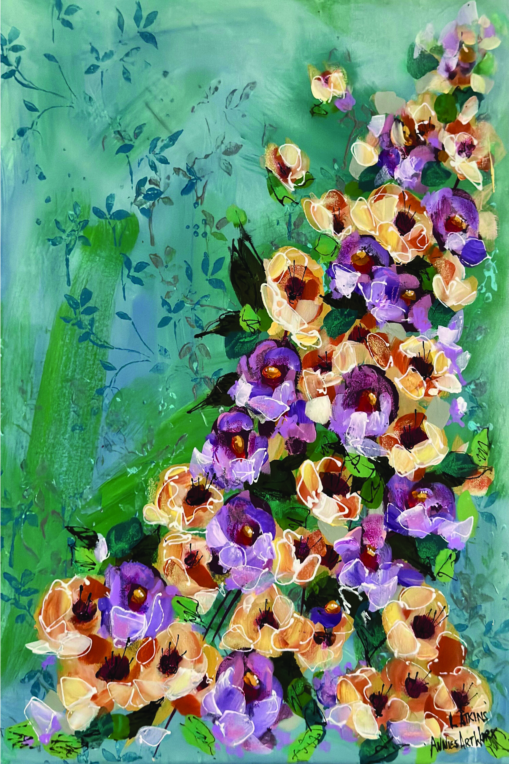 Petals In Motion Tea Towel